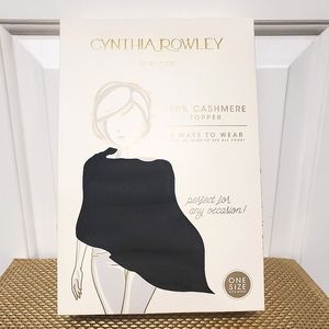 Cynthia Rowley 100% Cashmere 4-Way Wrap Topper Black